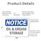 Signmission Oil And Grease Storage, 10 in W x Rectangle, Plastic OS-2PACK-NS-P-710-L-16961 - alternate 8